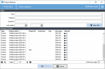 The Main Screen > Burger Menu and Toolbar > Open / Project Database